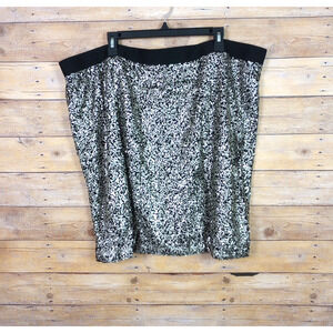 Maurices Women Skirt Size 4 3X Black Silver Sequins Plus Size Straight Pencil